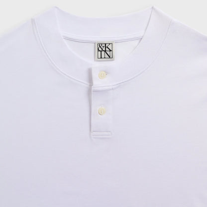 &Kin Albie Henley Tee - White