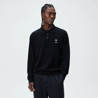 Kith for BMW Long Sleeve Cashmere Tilden Pullover - Black