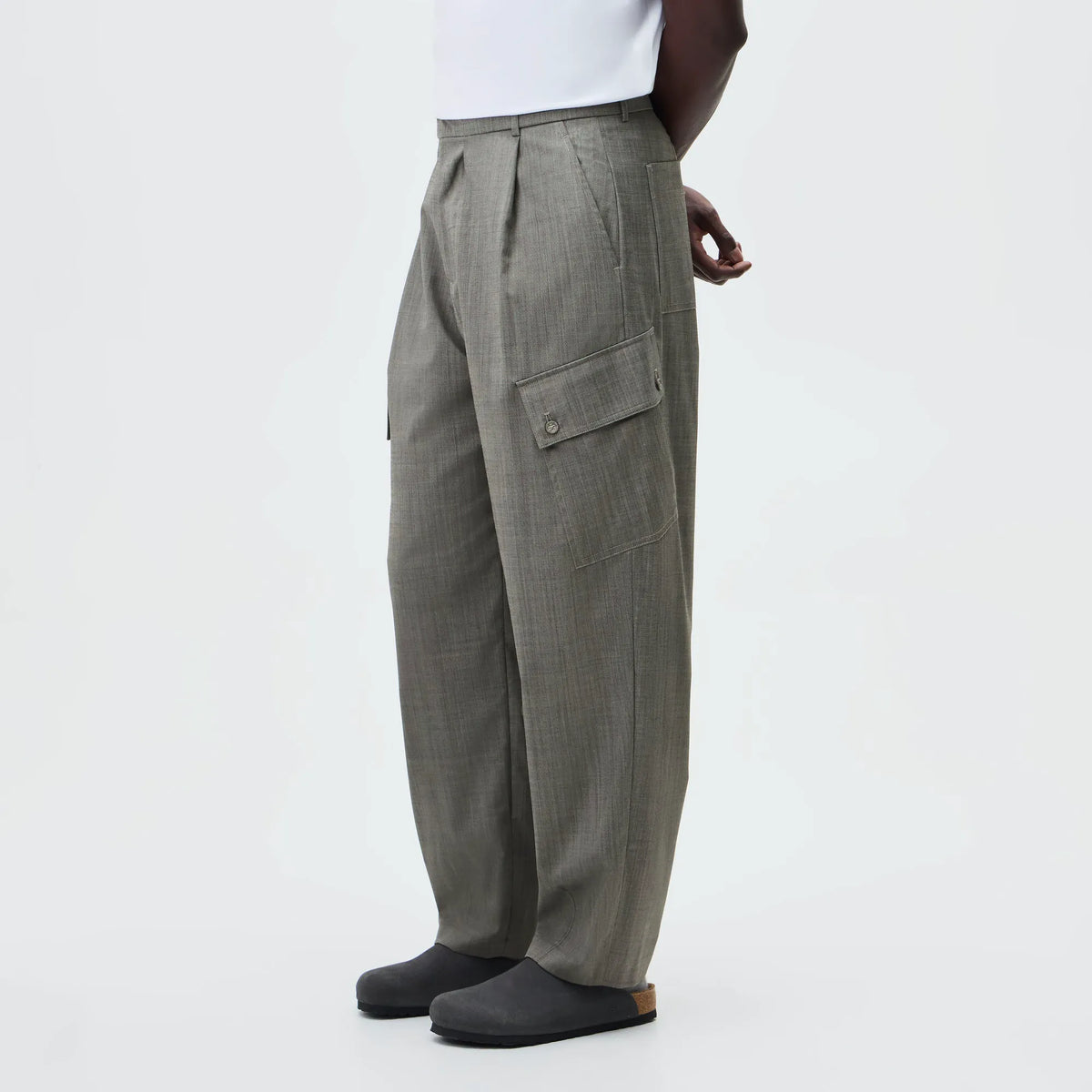 &Kin Tropical Wool Gibbs Pant - Grey Melange