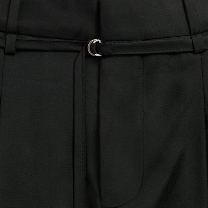 &Kin Tropical Wool Eli Pleated Trouser - Black