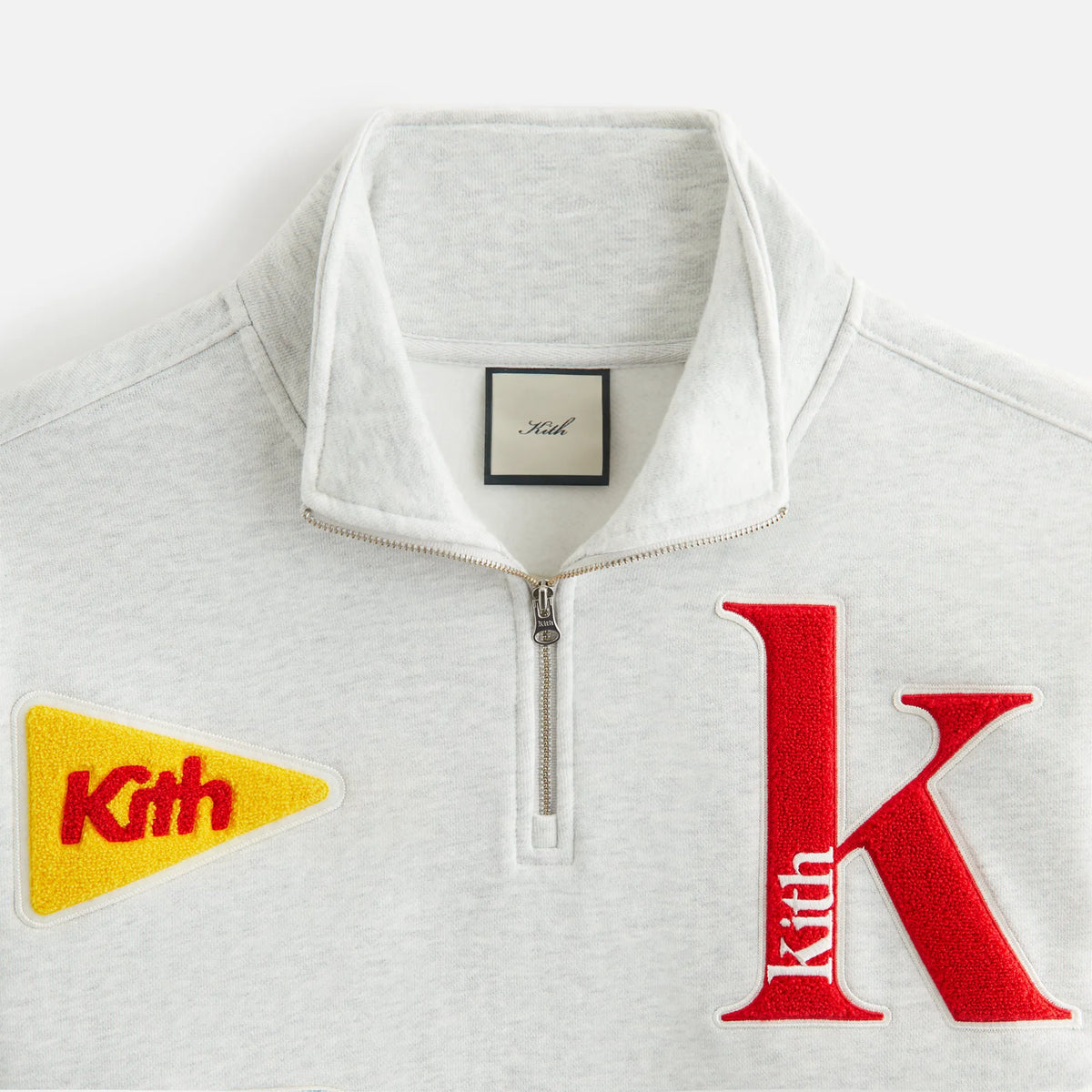 Kith Women Hunter III Patched Quarter Zip - Light Heather Grey