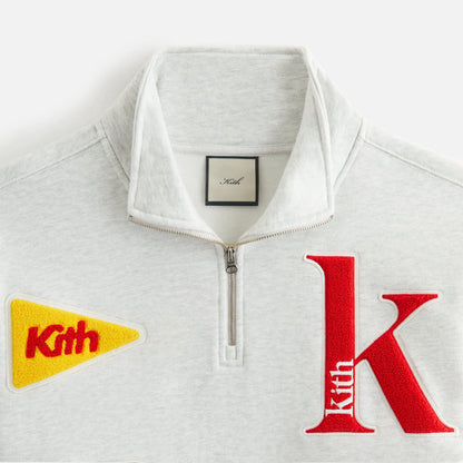 Kith Women Hunter III Patched Quarter Zip - Light Heather Grey