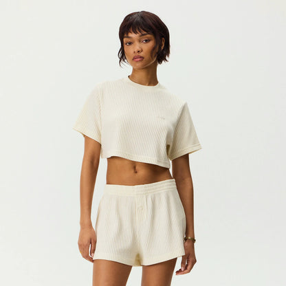 Kith Women Fei Waffle Cropped Tee - Sandrift