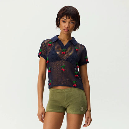 Kith Women Hedi Cherry Sweater Polo - Nocturnal