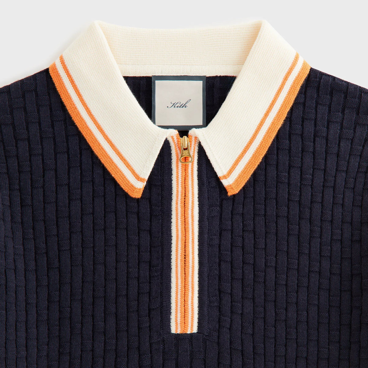 Kith Women Taylen Basketweave Sweater Polo - Ink