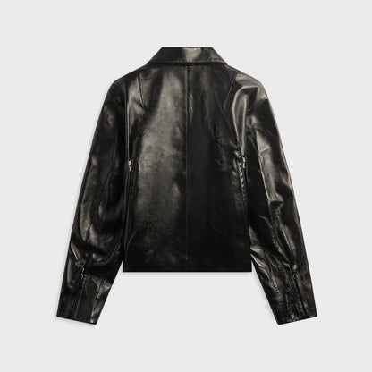 Kiko Kostadinov Lur Leather Jacket - Smokey Black