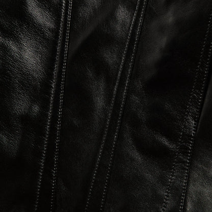 Kiko Kostadinov Lur Leather Jacket - Smokey Black