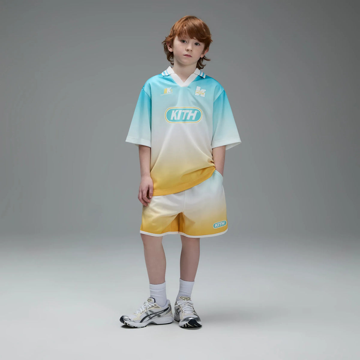 Kith Kids Gradient Soccer Polo - Dusty Aqua