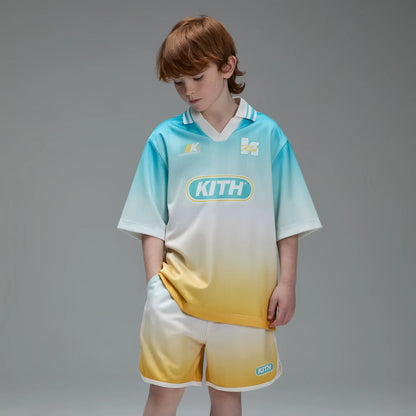 Kith Kids Gradient Soccer Polo - Dusty Aqua