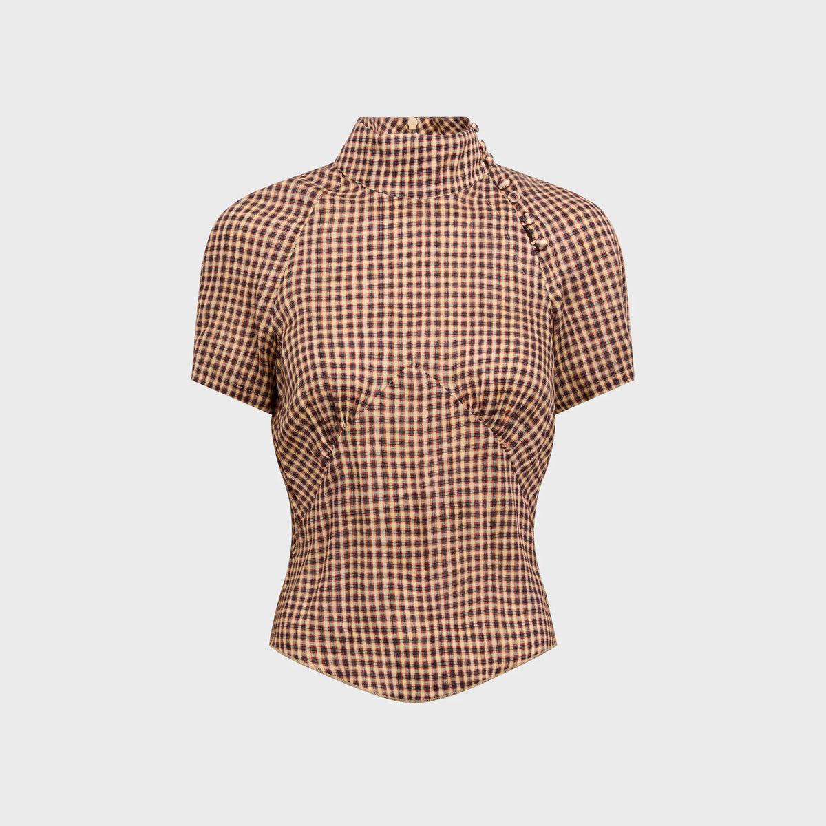 KNWLS Tess Short Sleeve Blouse - Plaid