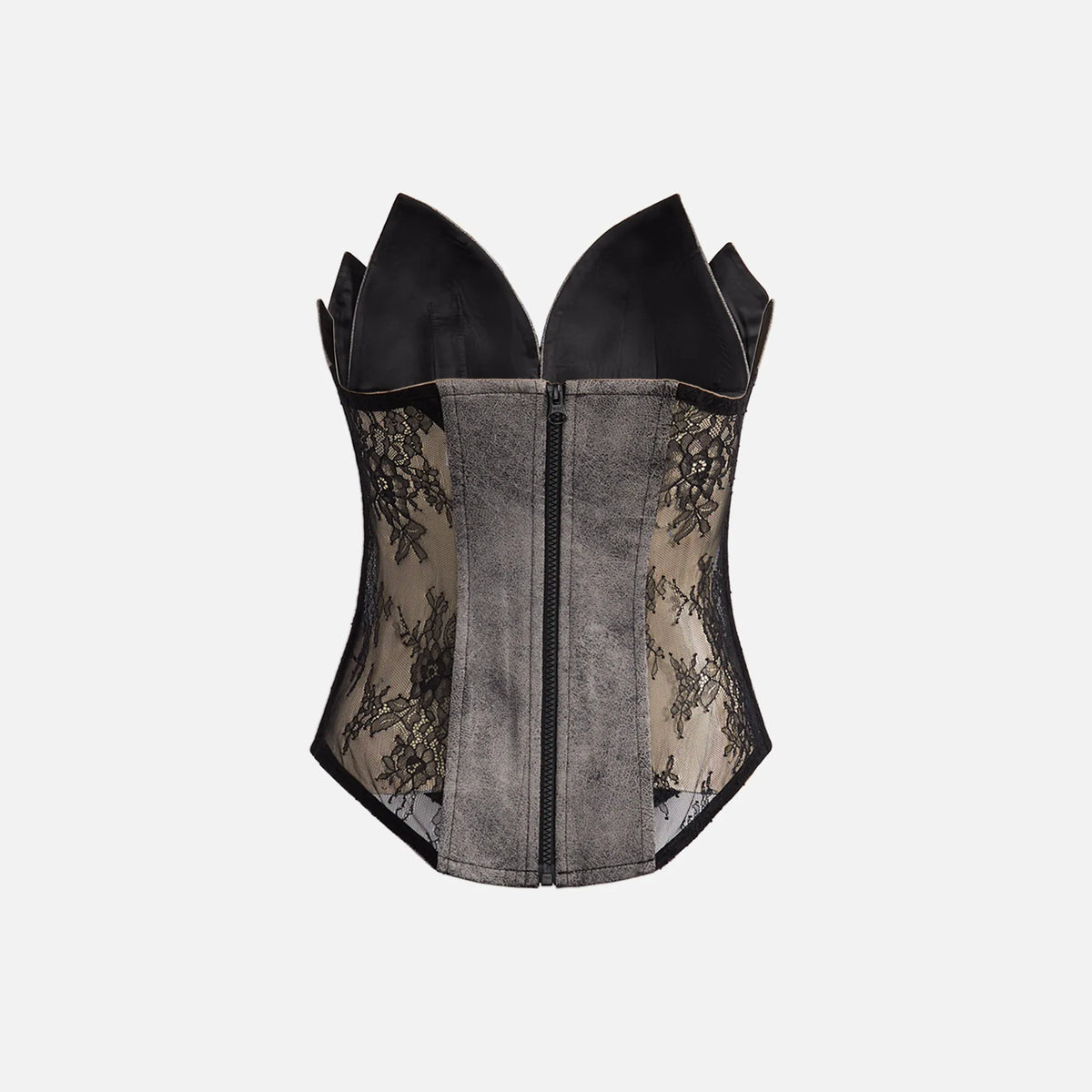 Kim Shui Washed Pleather Bustier - Grey