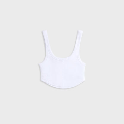 Ksubi Badge Chloe Crop Tank Top - White