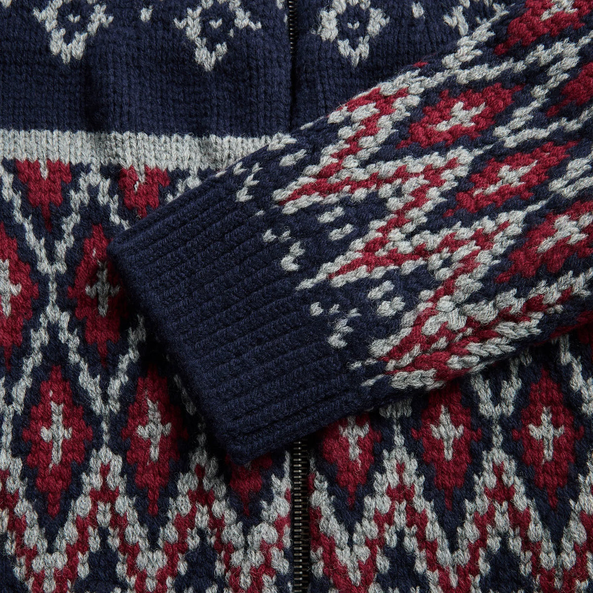 Loewe Zip Up Cardigan - Navy Blue / Grey