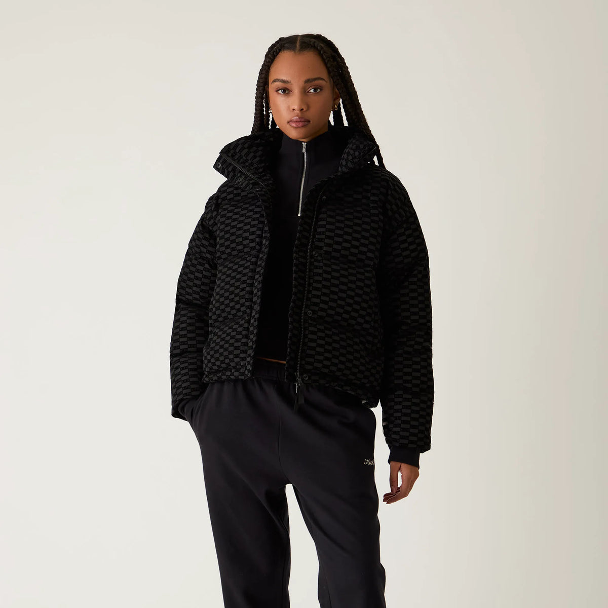 Kith Women Wynne Monogram Convertible Puffer - Black