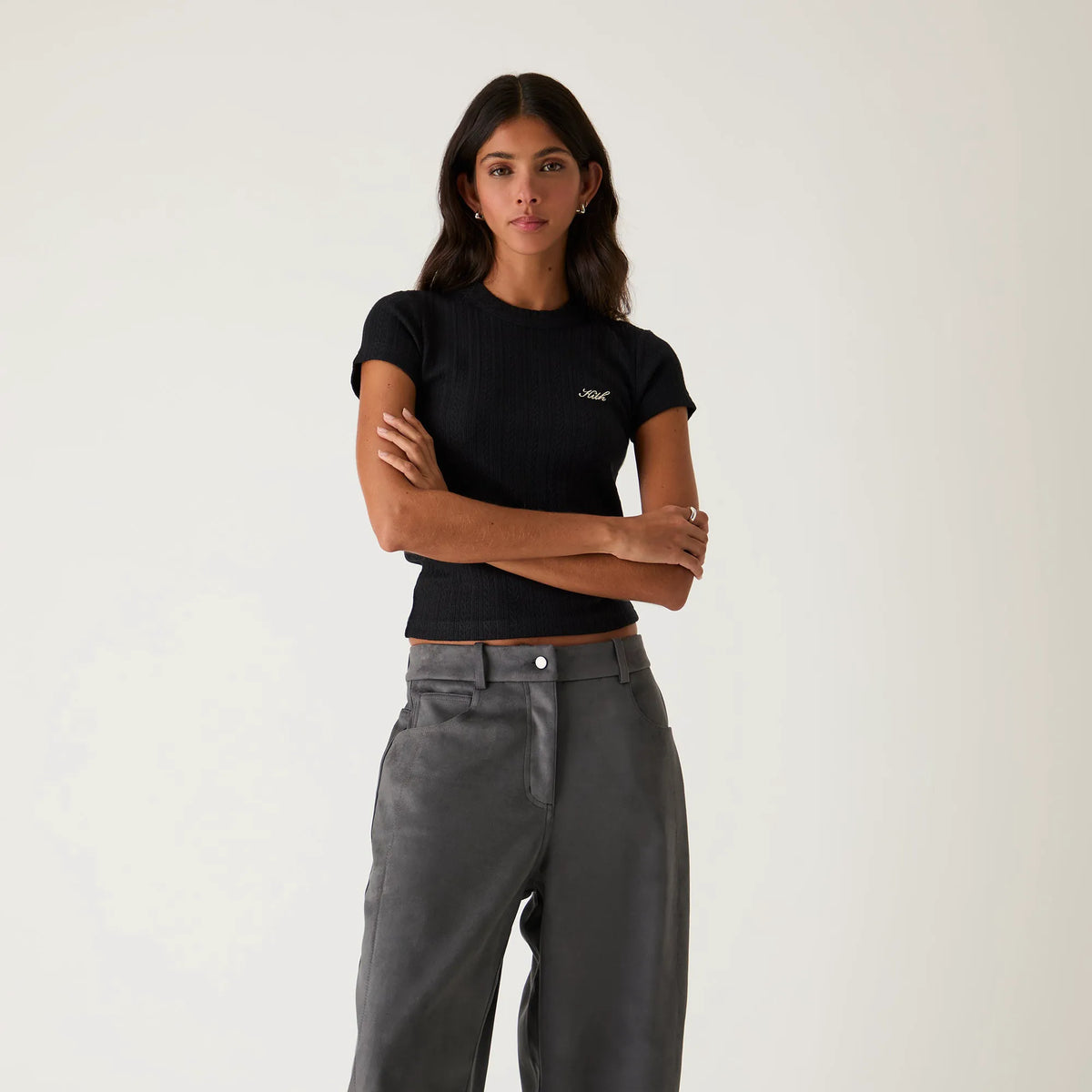 Kith Women Mulberry IV Pointelle Tee - Black