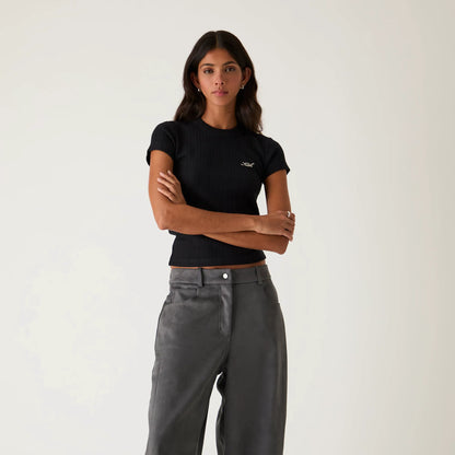 Kith Women Mulberry IV Pointelle Tee - Black