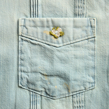 Coût De La Liberté Cedro Rigid Preshunk Denim Pleated Pocket Shirt - Buena Vista
