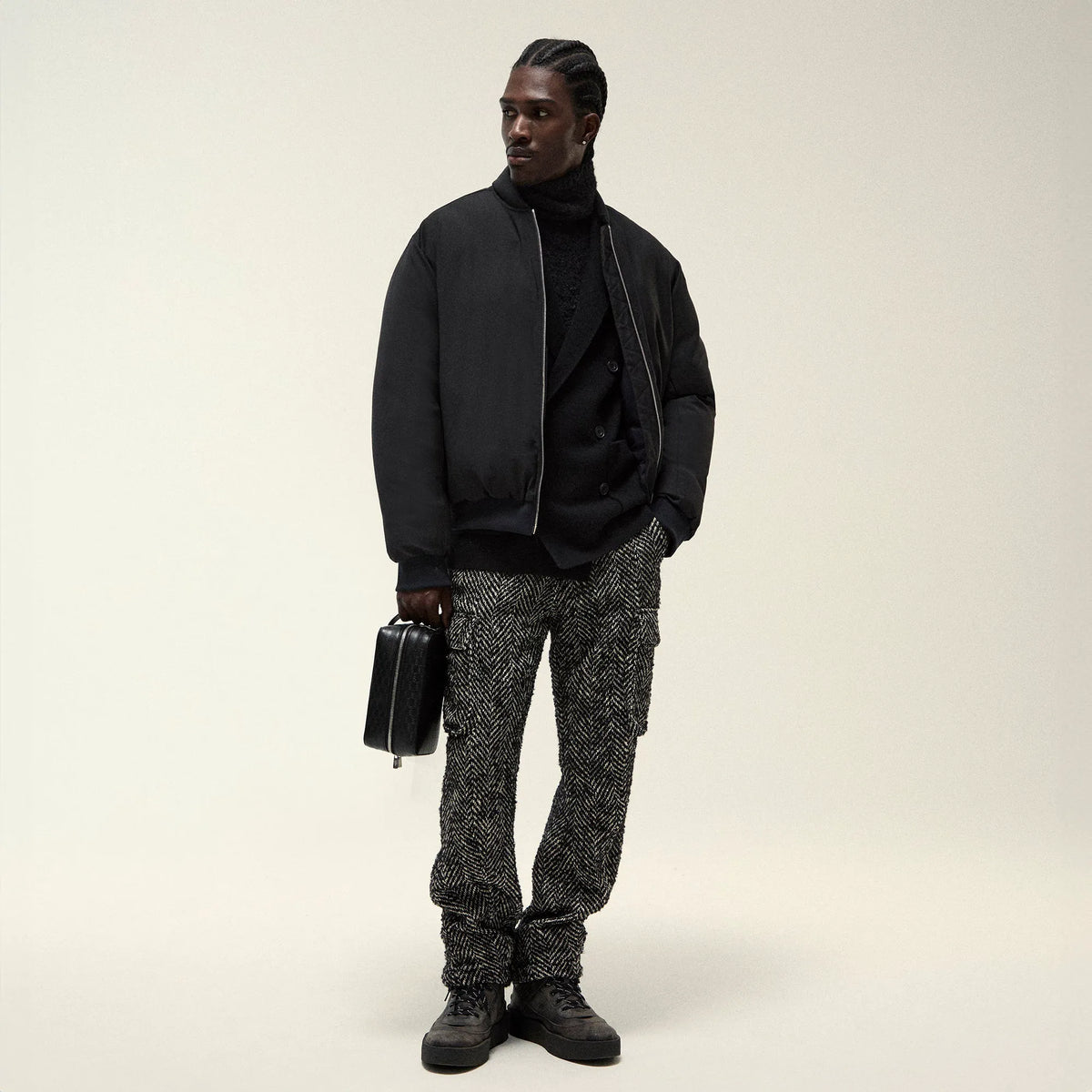 Kith Oversized Herringbone Bristol Cargo Pant - Black