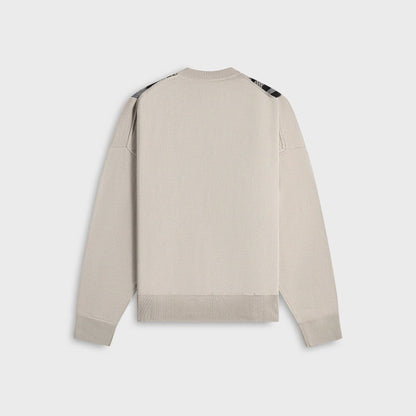 Martine Rose Multi Stripe Zip Up Crew - Beige / Black