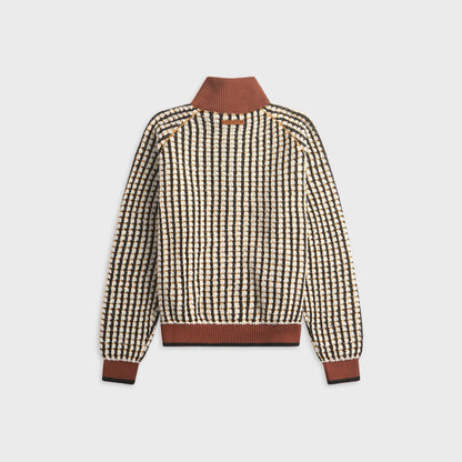 Marni Bouclé Zip-Up Sweater - Lily White