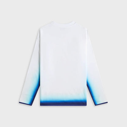 Casablanca Spray Dye Gradient Faded Logo Long Sleeve Tee - Blue Fade