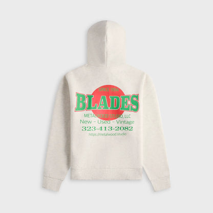 Metalwood Blades Gym Zip Hooded Sweatshirt - Heather Grey
