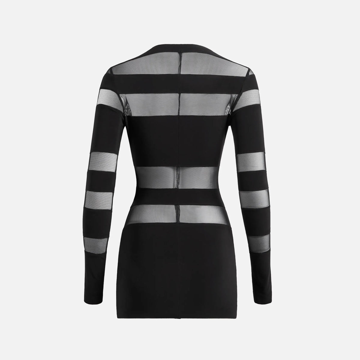 Norma Kamali Spliced Long Sleeve Pickleball Dress - Black