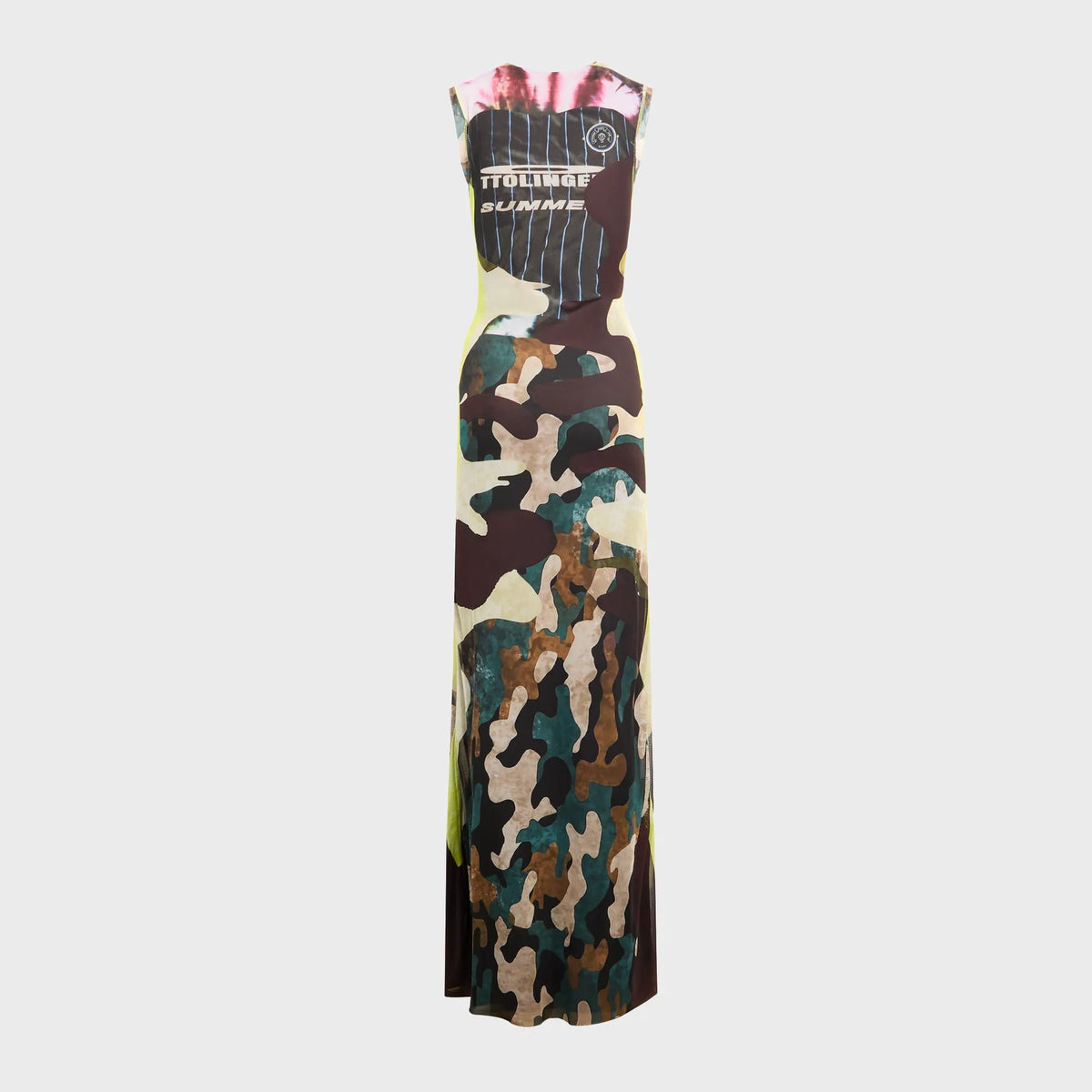 Ottolinger Mesh Maxi Gown - Morph Camo