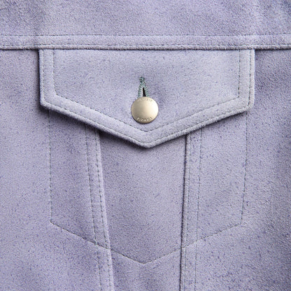 vowels Suede Trucker Jacket - Purple