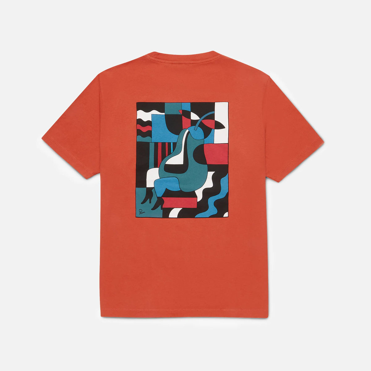 by Parra Blue Sitting Pear Tee - Burned Orange