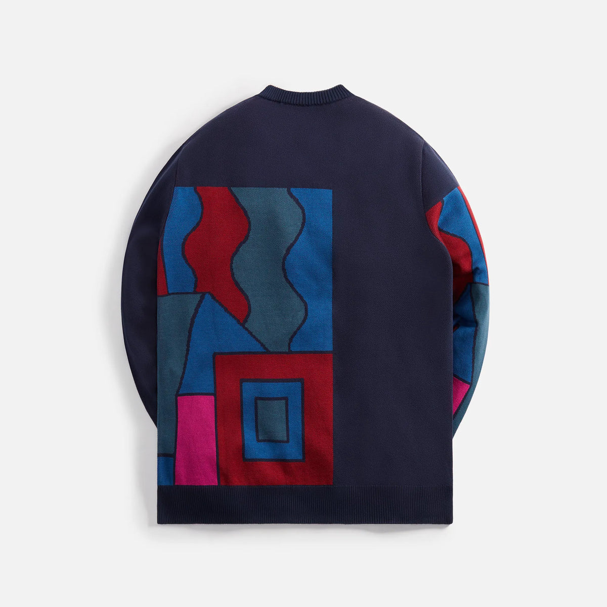 by Parra Blocked Landscape Knitted Pullover - Navy / Multi