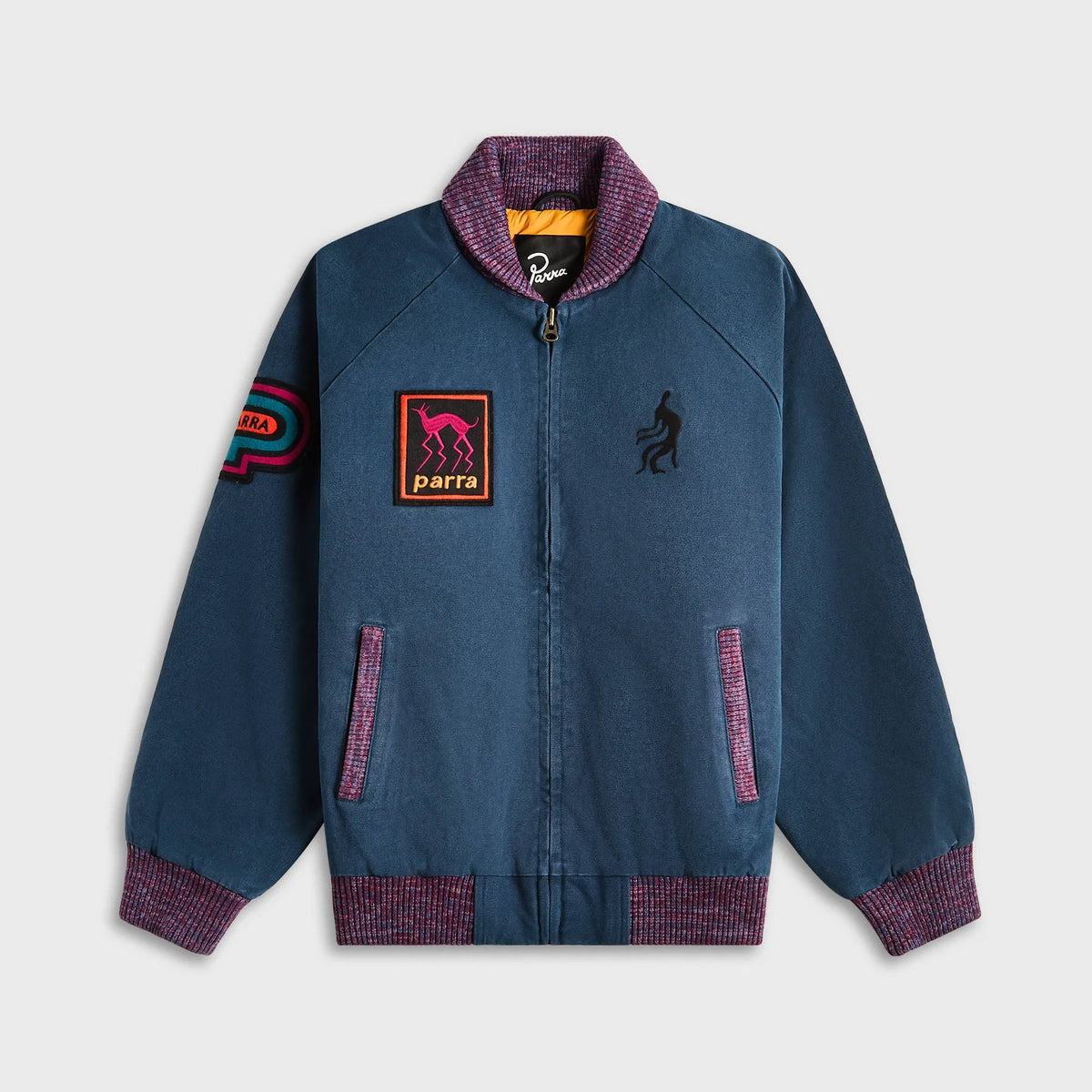 by Parra Skull Stalker Varsity Jacket - Washed Blue
