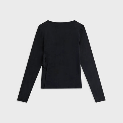 Peachy Den Kylie Long Sleeve Top - Black