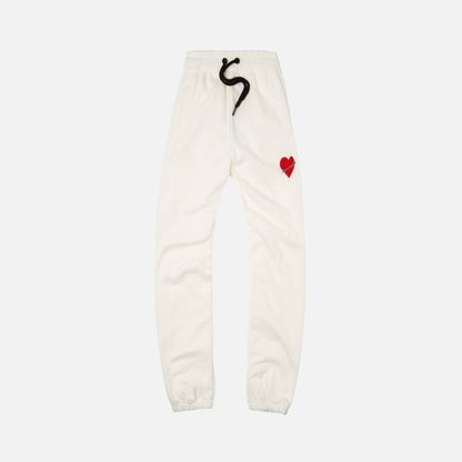 Palm Angels Pin My Heart Sweatpants - Ecru