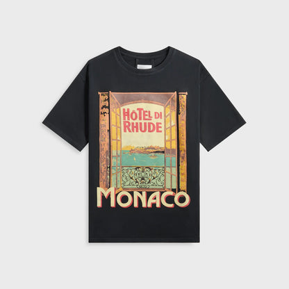 Rhude Hotel Di Monaco Tee - Vintage Black