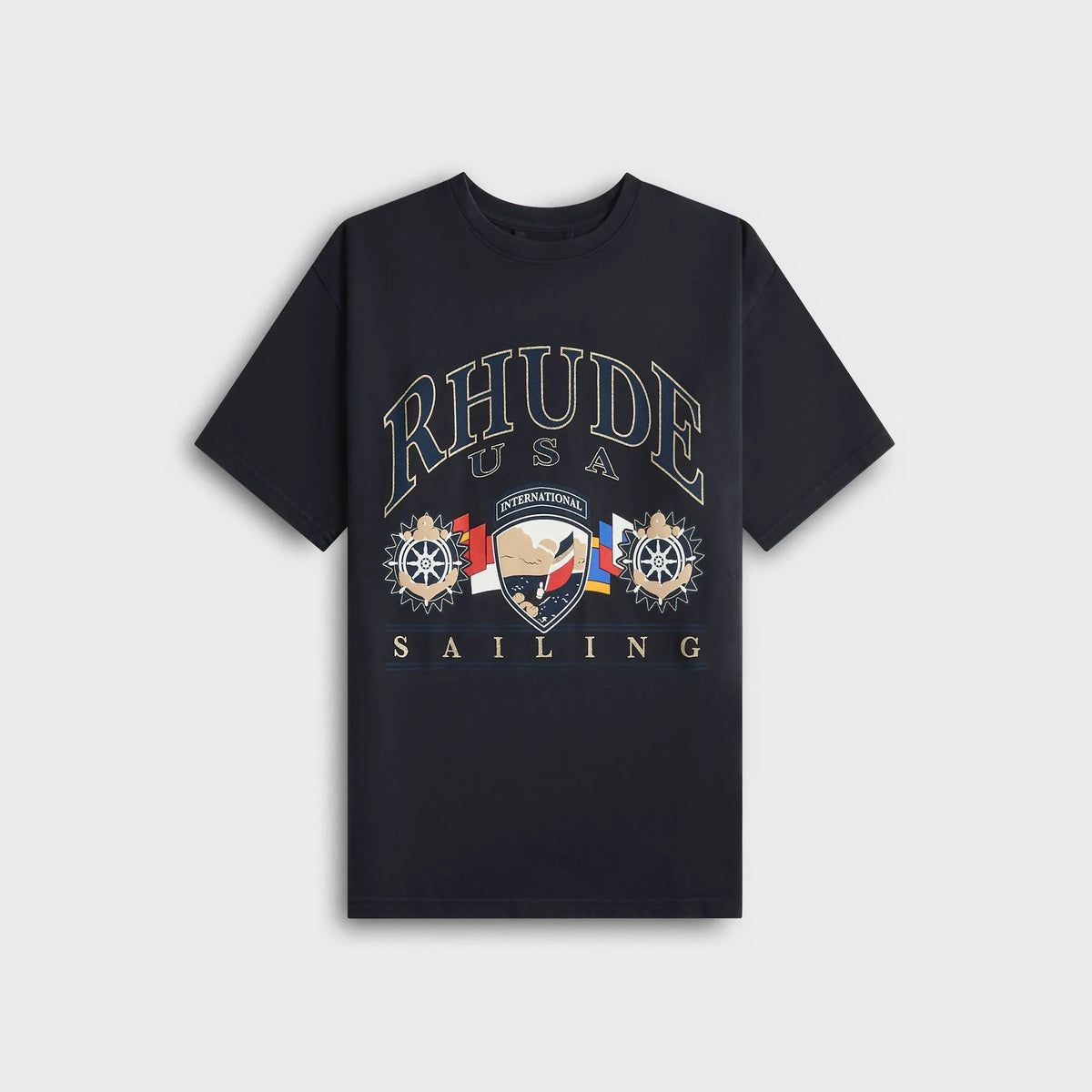Rhude USA Sailing Icon Tee - Vintage White / Black