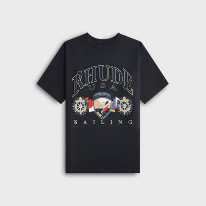 Rhude USA Sailing Icon Tee - Vintage White / Black