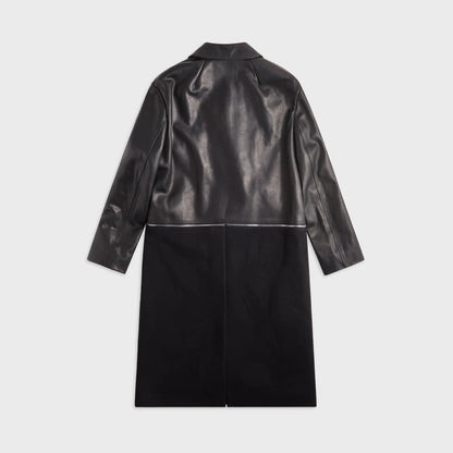 Rick Owens Cappotto In Pelle Leather Coat - Black