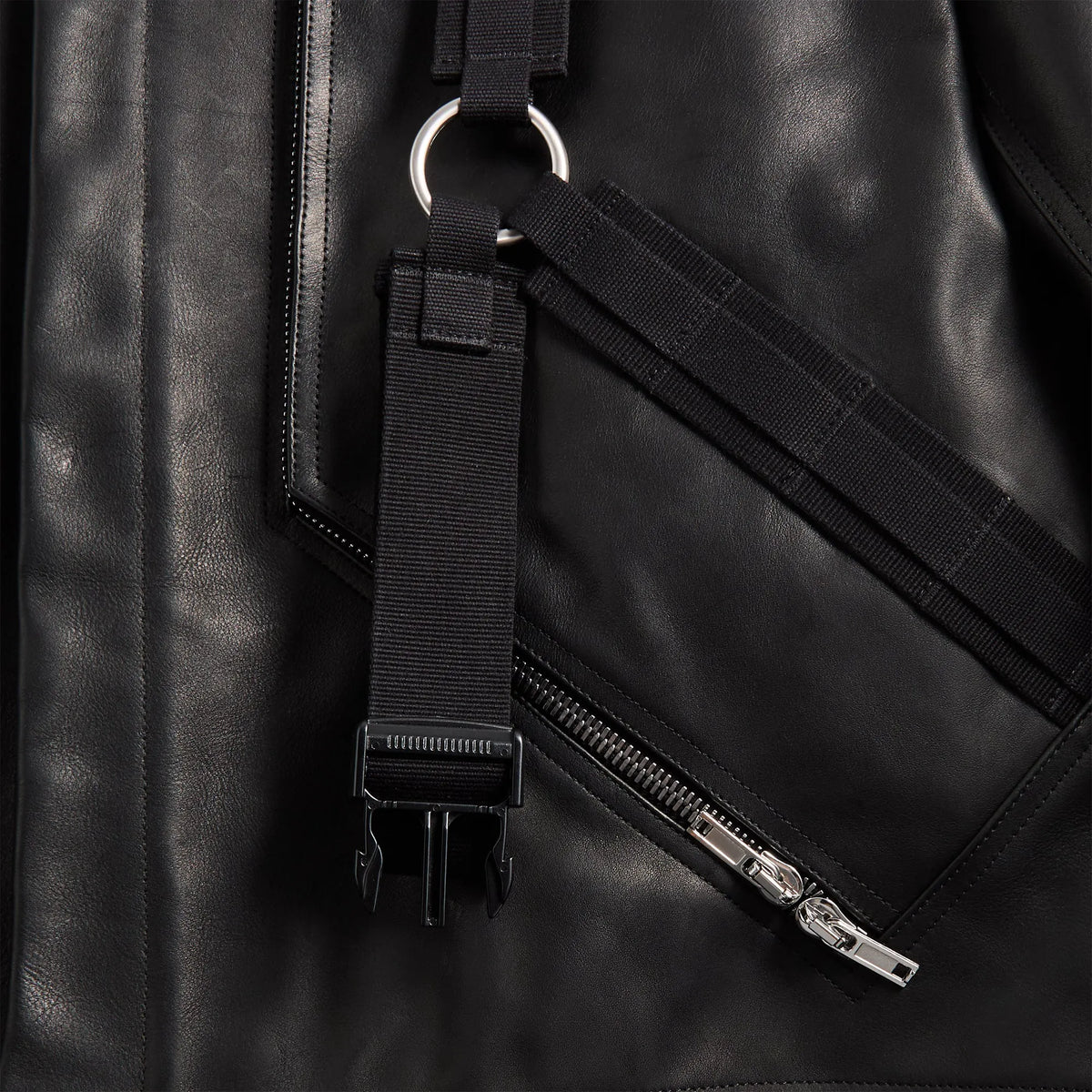 Rick Owens Cappotto In Pelle Leather Coat - Black
