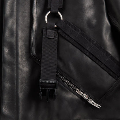 Rick Owens Cappotto In Pelle Leather Coat - Black