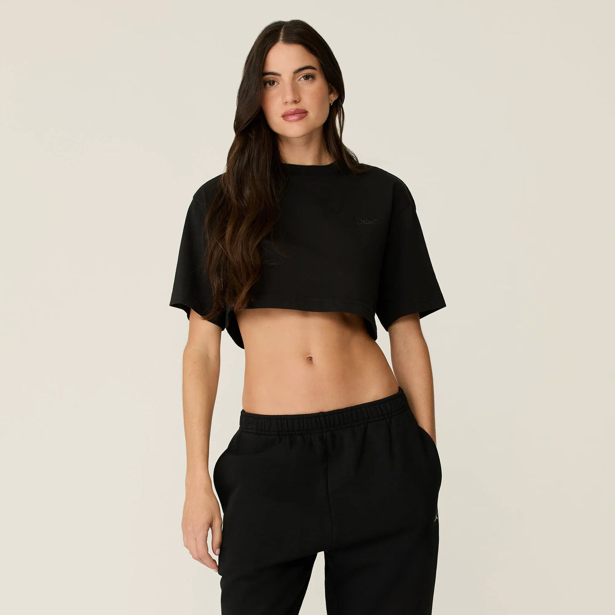 Kith Women Fei Cropped Tee - Black