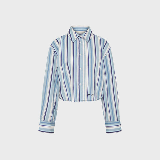 SIR Vester Cropped Shirt - Blue Stripe