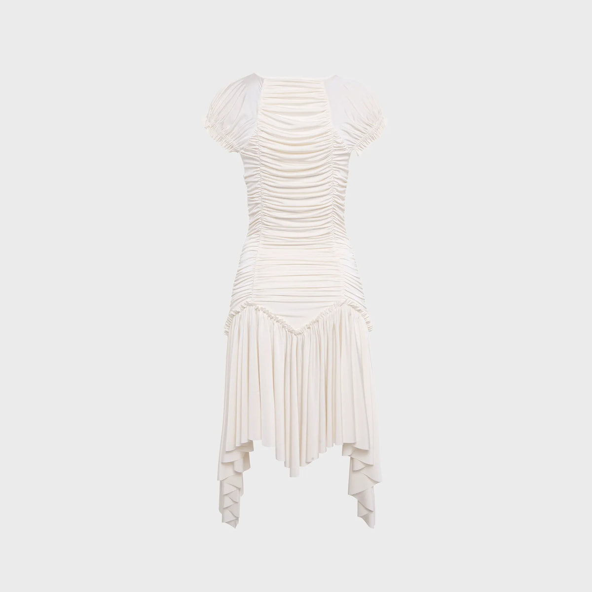 Siedres Penelope Ruched Asymmetric Jersey Dress - Ecru