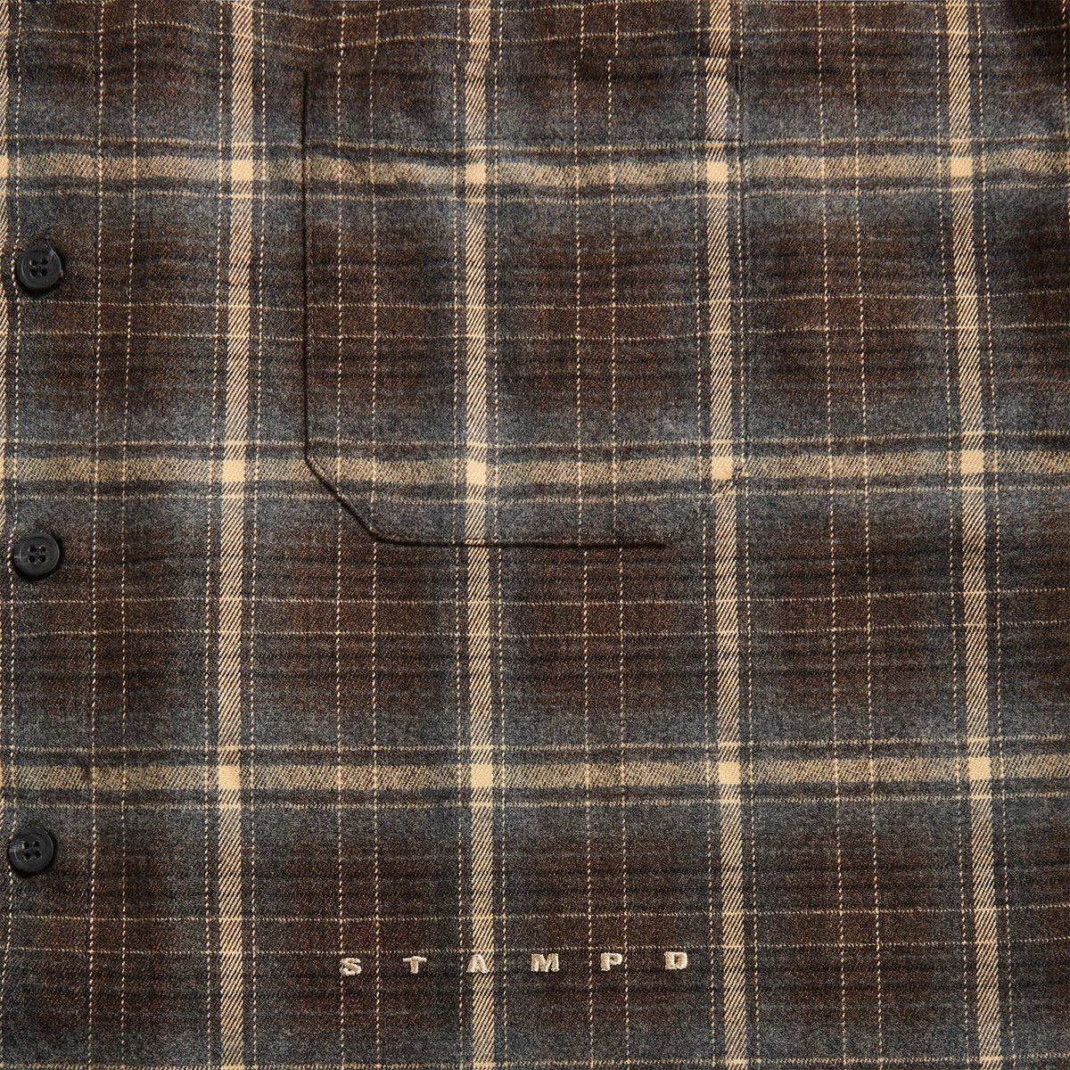 Stampd Oversized Plaid Button-Down Shirt - Brown Plaid