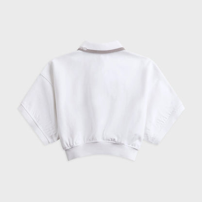 Alexander Wang Relaxed Cropped Cinched Polo - White