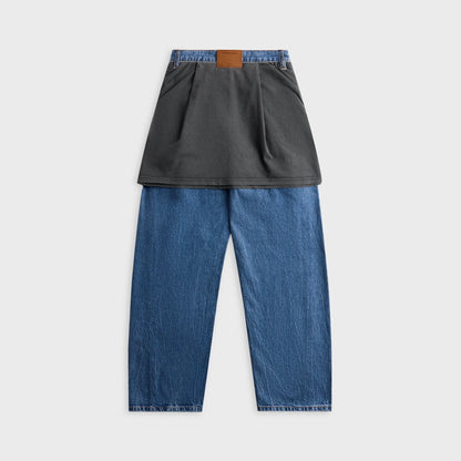 Alexander Wang Pre-Styled Slouchy Jean with Tied Tee - Vintage Marbled Blue