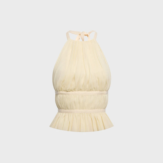 Tae Park Chiffon Wrap Top - Ivory
