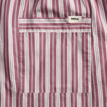 Tekla Rhubarb Stripes Poplin Pyjama Pant - Red / White / Yellow