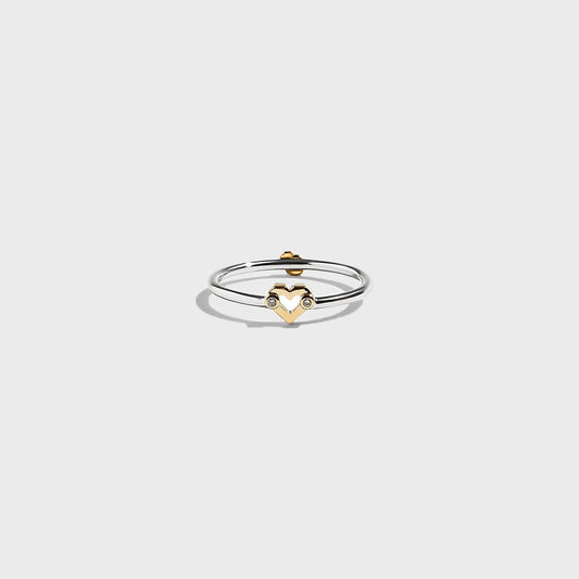 Greg Yuna Umlaut Heart Ring - Silver / Gold
