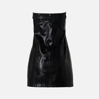 Ganni Foil Denim Corsage - Black